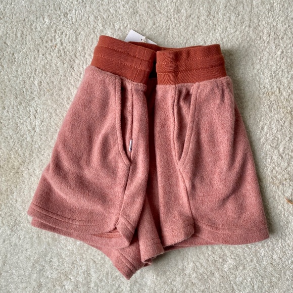 FEAT CLOTHING BlanketBlend Fleece Drawstring Lounge Shorts in Cayenne - Size S/1 - Picture 7 of 8